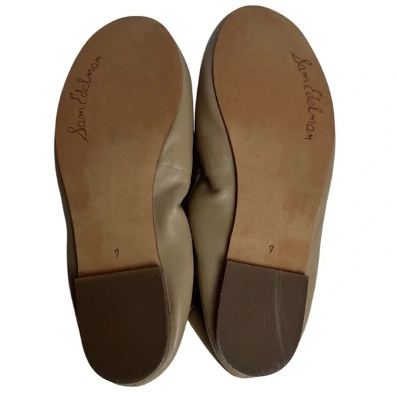 Sam Edelman Women's Felicia soft Beige/Tan Ballet Leather Flats Size 7 - Picture 8 of 9